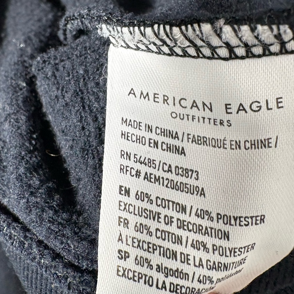 American Eagle Black & Orange Peace Crewneck Sweatshirt Size Medium Cotton - Picture 11 of 12